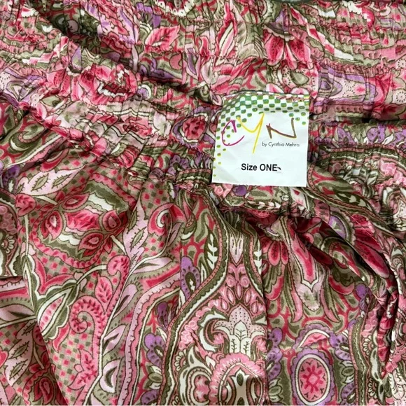 Cynthia Mehra Boho Paisley 2-Piece Set | Wrap Tie Top & Wide Leg Pants | Resort - Picture 9 of 9